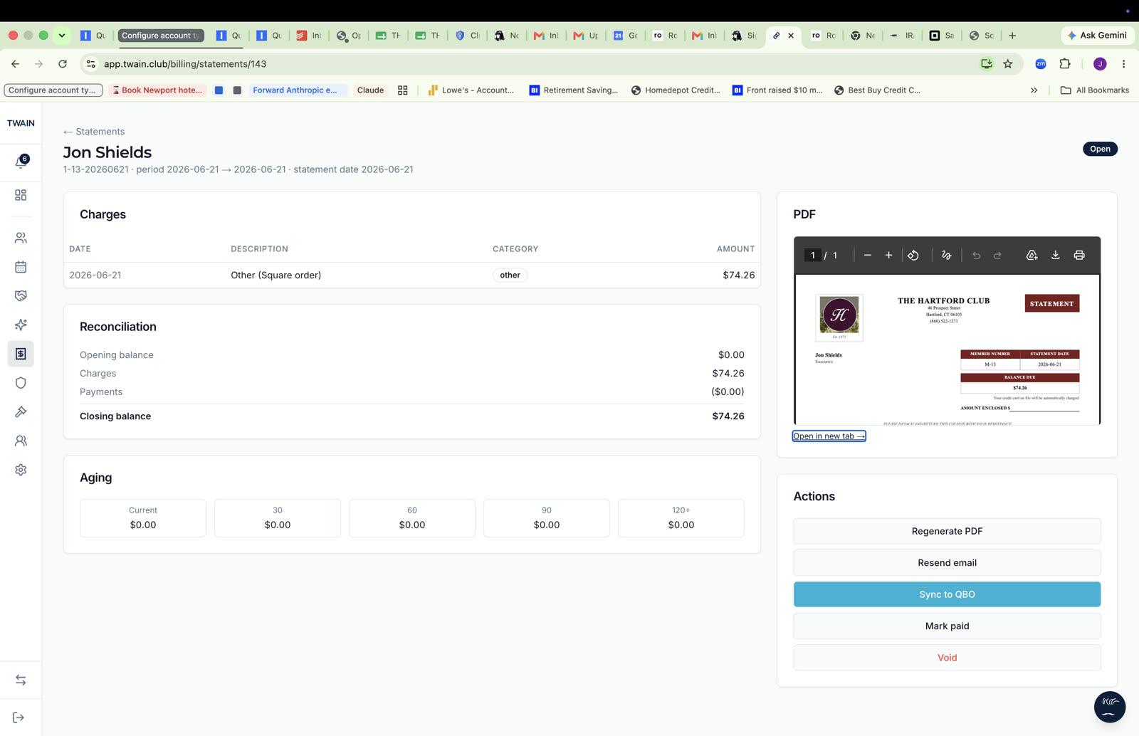 QuickBooks sync